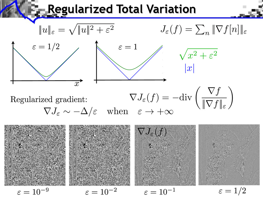 Regularized total variation and its action on noise